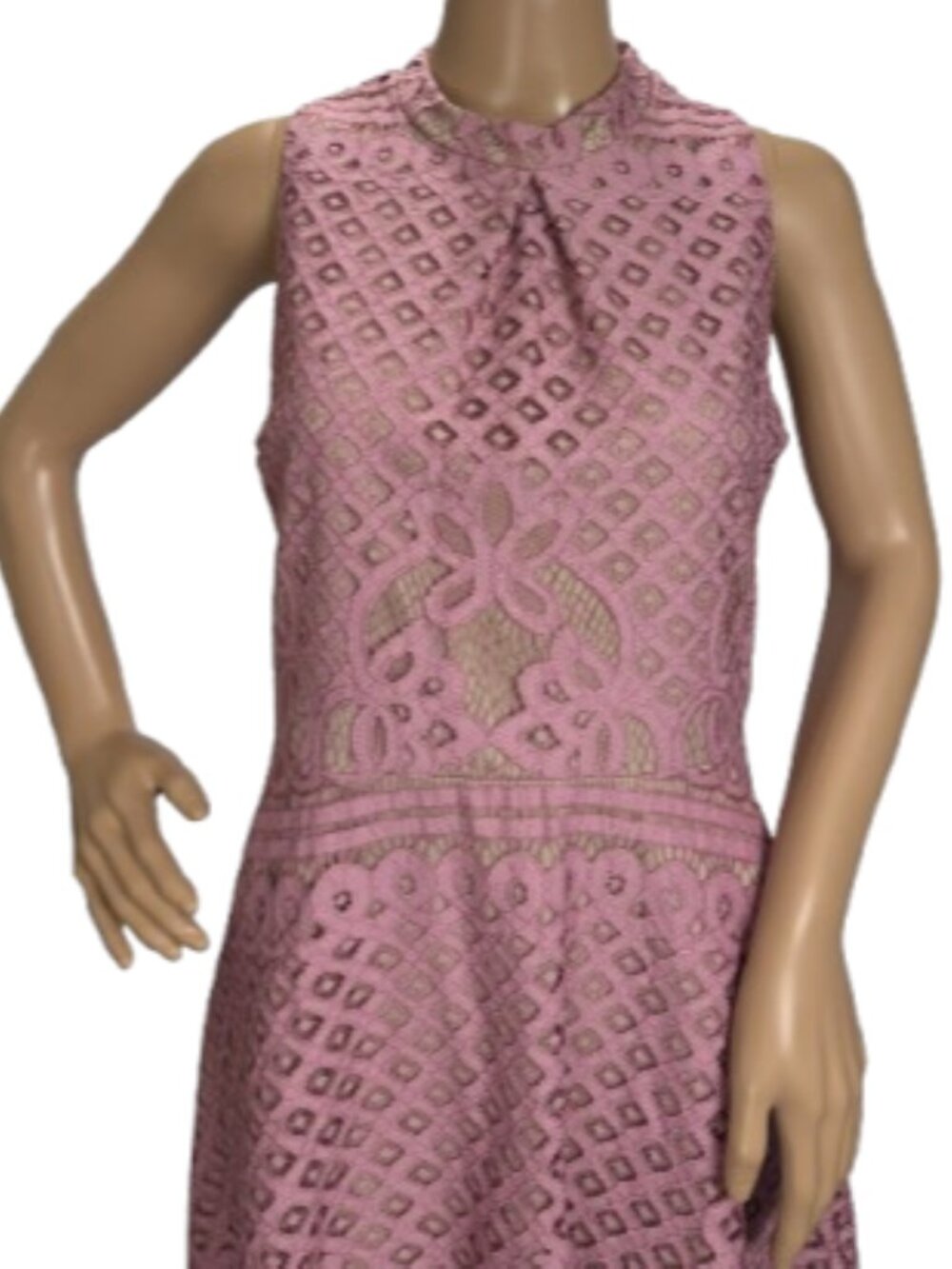 Love Fire Dusty Rose Lace Sleeveless Dress - Picture 3 of 8